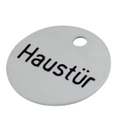 Schlüsselanhänger Textmarken Aluminium silber oder gold eloxiert