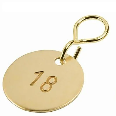 Schlüsselanhänger Zahlenmarken Messing mit eingeschlagenen Zahlen und S-Haken