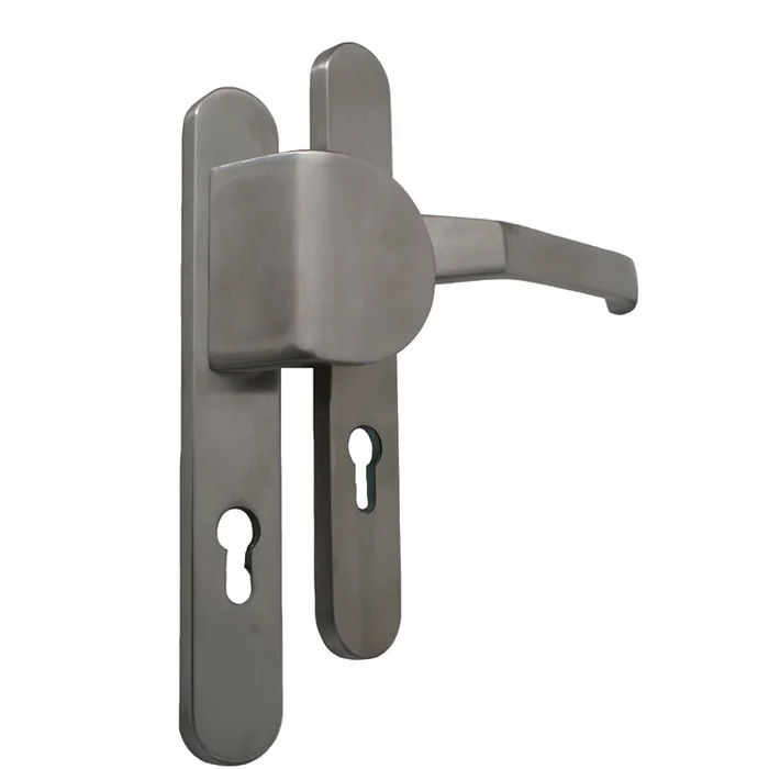 Schmalrahmenschutzgarnitur mit abgekröpfter Griffplatte