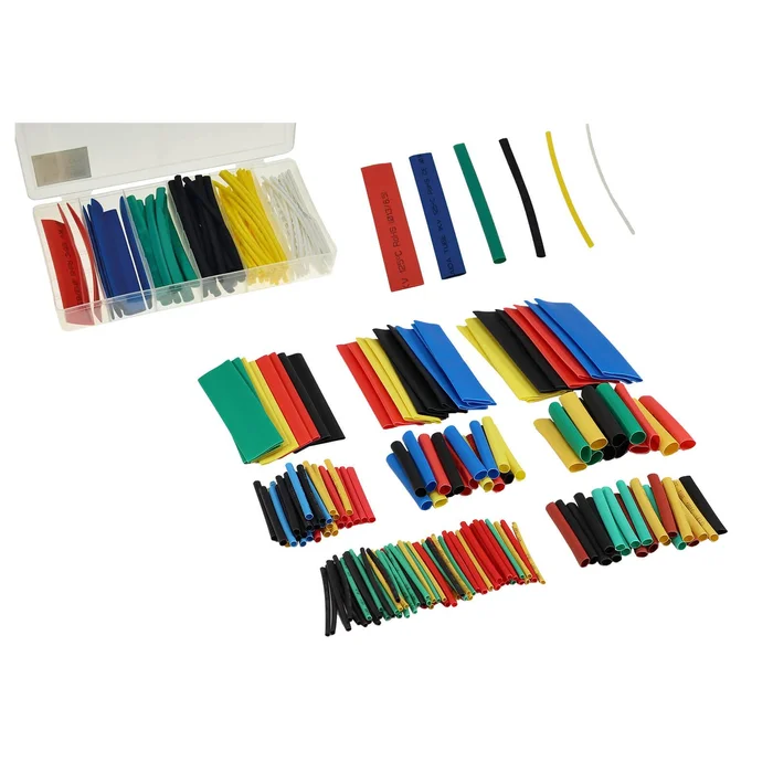 Schrumpfschlauch Set 100 tlg in Box + 164 tlg Nachfüller Sortiment bunt