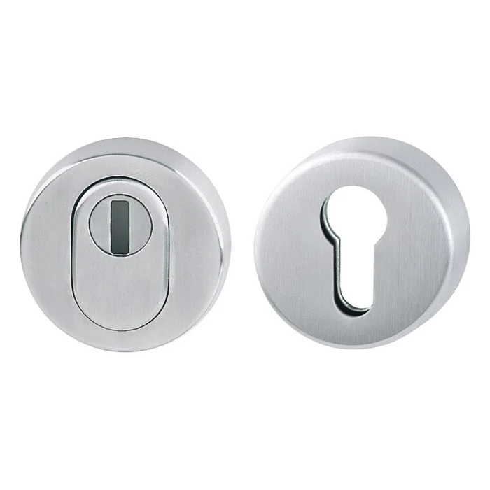 Schutzrosettenpaar aus Edelstahl, mit Zylinderabdeckung