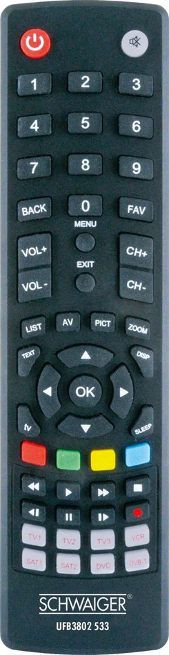 SCHWAIGER 8 IN 1 Universalfernbedienung, Schwarz