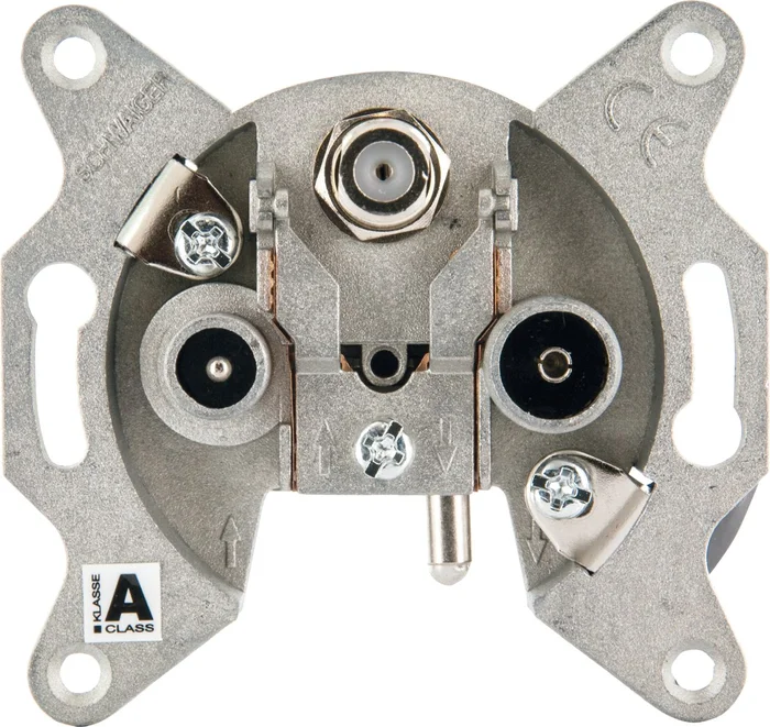 SCHWAIGER Breitband Durchgangsdose (16 dB), Silber