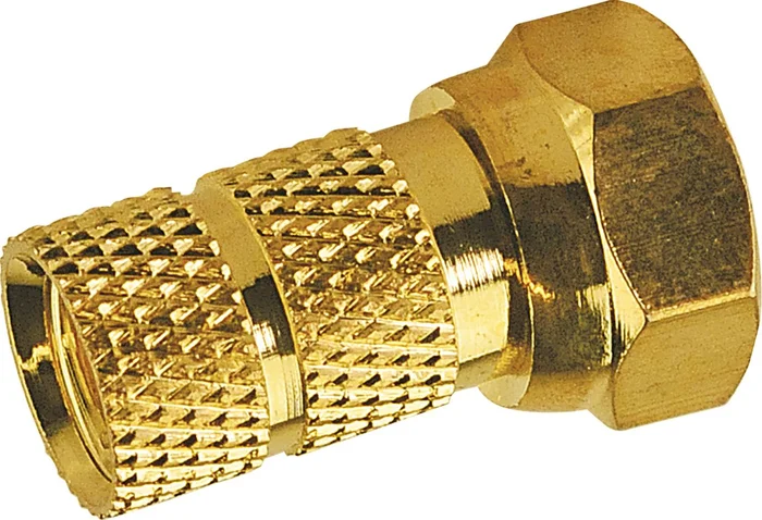 SCHWAIGER F-Aufdrehstecker 2-er Set (Ø 6,5 mm), Gold, 2 Stück