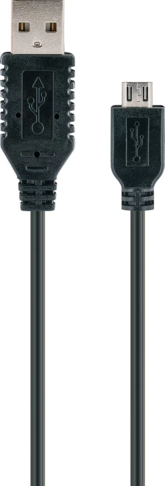 SCHWAIGER Micro USB Sync & Ladekabel, 0,5 m, Schwarz