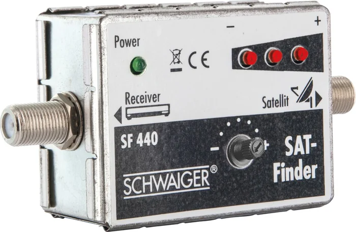 SCHWAIGER SAT Finder (3+1 LED), Silber