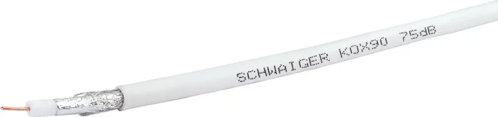 SCHWAIGER SAT Koaxialkabel (75 dB), 25 m, Weiß
