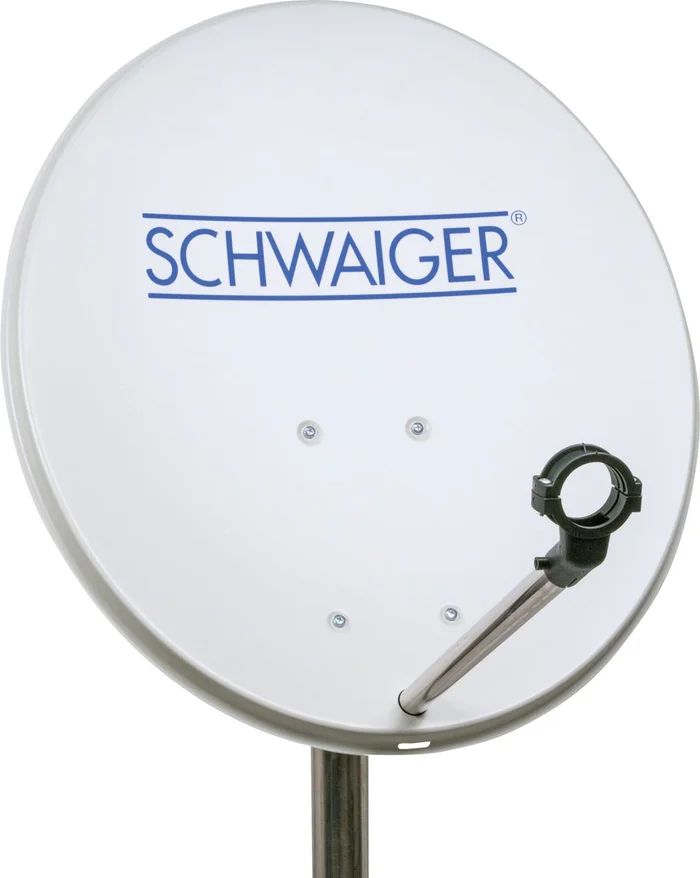 SCHWAIGER Stahl Offset Antenne (55 cm), Hellgrau (RAL7035)