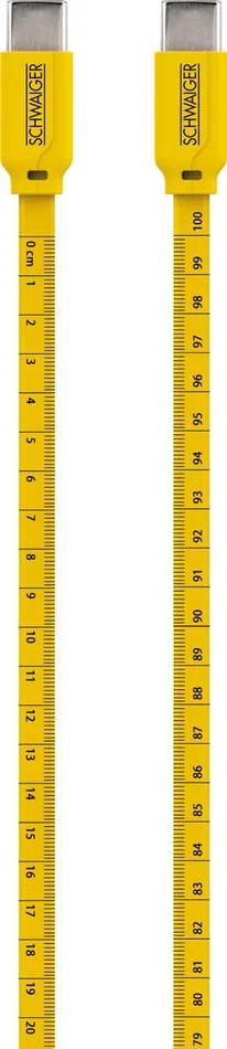 SCHWAIGER Type C Sync & Ladekabel, 1,2 m, Schwarz/Gelb
