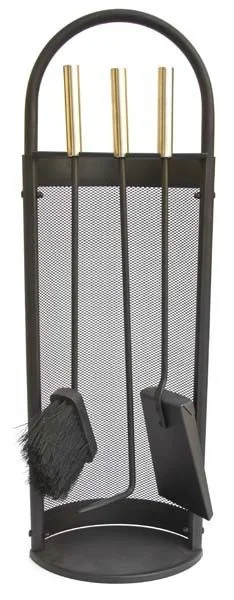 SE-Kaminbesteck 21.02.706.2 3 teilig schwarz, Edelstahlgriffe