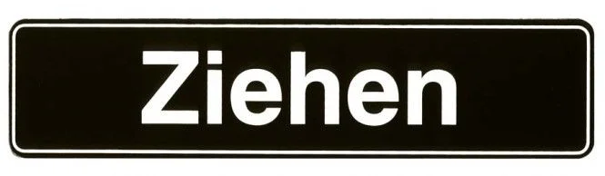 selbstklebendes Kunstoffschild 200 x 48 mm, Ziehen