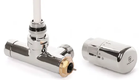 Set integriertes Lanzen-Thermostat-Eckventil 90° links