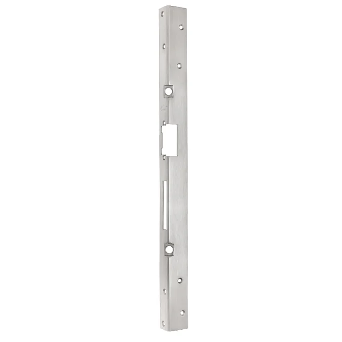 Sicherheits-Winkelschließblech für elektrische Türöffner, Länge 490 mm, aus Edelstahl, mit 2 Schwerlastdübelverankerungen