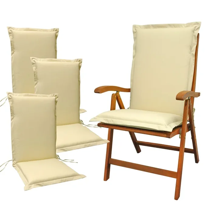 Sitzauflage Hochlehner indoba Premium extra dick Beige 4 Stück