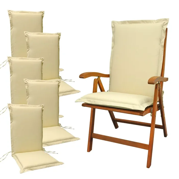 Sitzauflage Hochlehner indoba Premium extra dick Beige 6 Stück