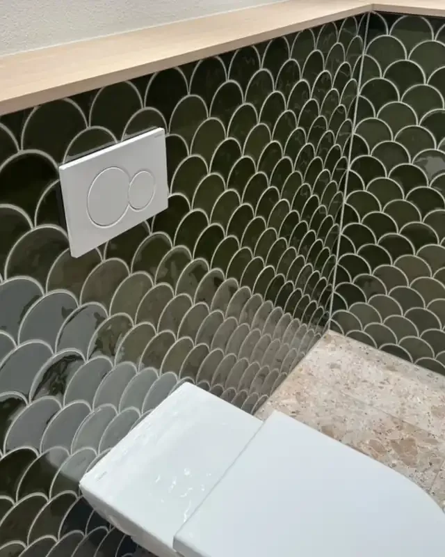 Smiles Fliesen Fischschuppen Grün 12×12,5 cm