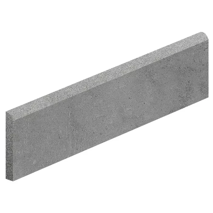 Sockel Betonstyle Anthrazite Feinsteinzeug glasiert, matt Rundkante 7,5x60x0,9