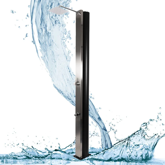 Solardusche ‚Square Inox‘ 40/60 Liter mit Fußdusche