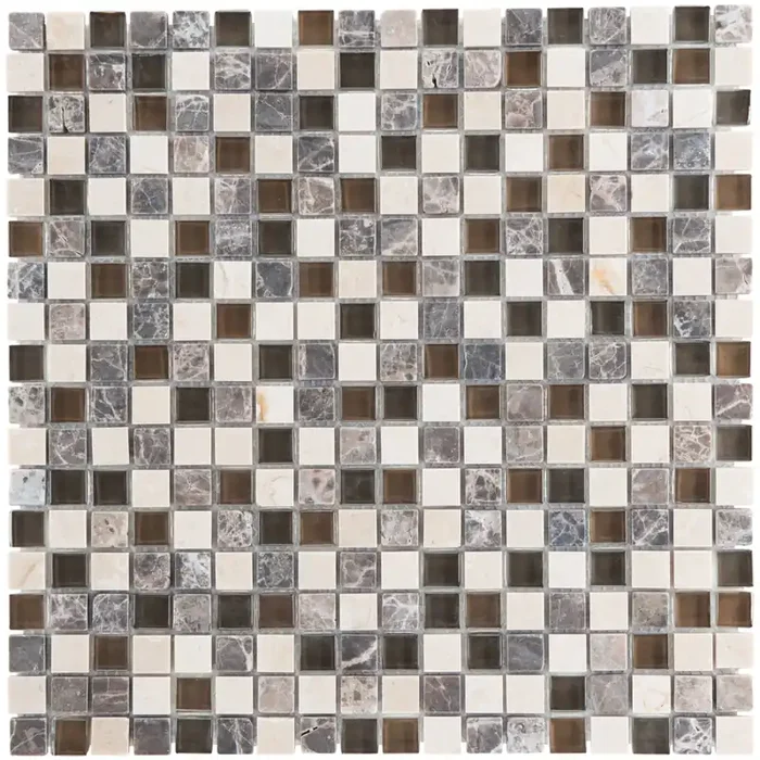 Solaris Marmor Bandung Beige Glasmix Braun Mosaik – – 30×30