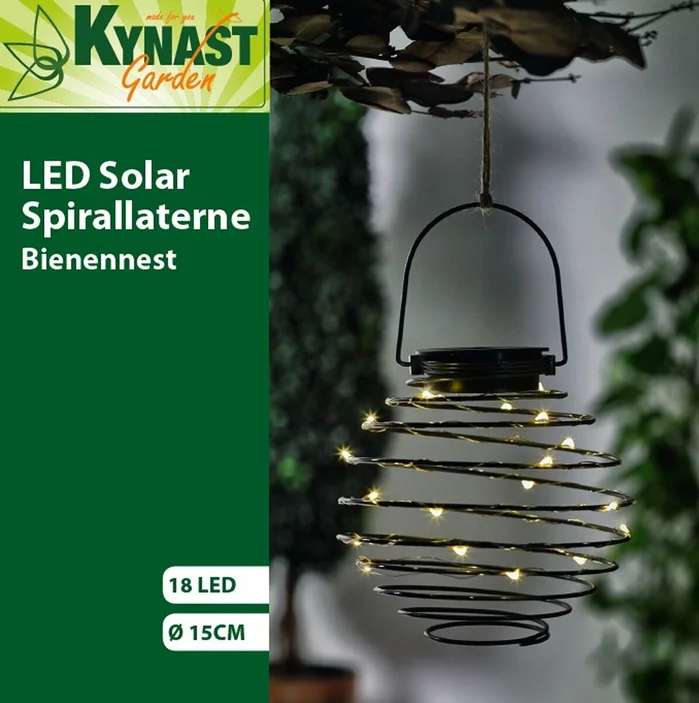 Solarleuchte Bienennest, 18 LED, Ø 15 cm (schwarz)