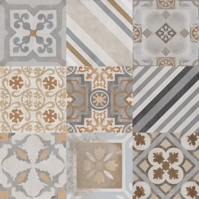 Spektrum Mix Dekor Feinsteinzeug glasiert, glänzend rektifiziert 58x58x1