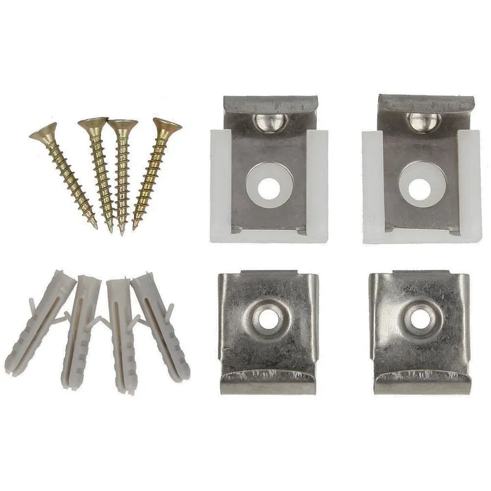 Spiegelklammern Set 4-teilig für Wandmontage | Edelstahl