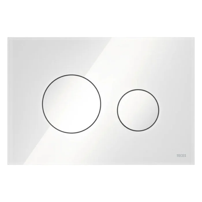 Spülknopf Tece Loop (Glas) Weißes Glas Weiße Knöpfe