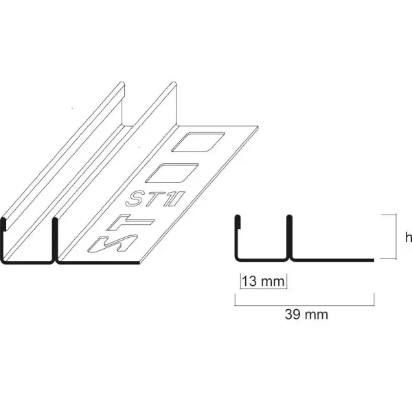 ST-Profile U-Profil mit Verlegeschenkel 11 mm Länge 3,0 m