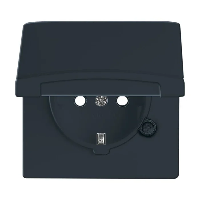 Steckdose mit Klappdeckel+Kinderschutz Allwetter IP44 anthrazit