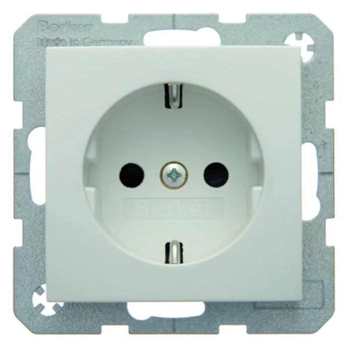 Steckdose SCHUKO mit erhöhtem Berührungs schutz S.1 polarweiß, glänzend