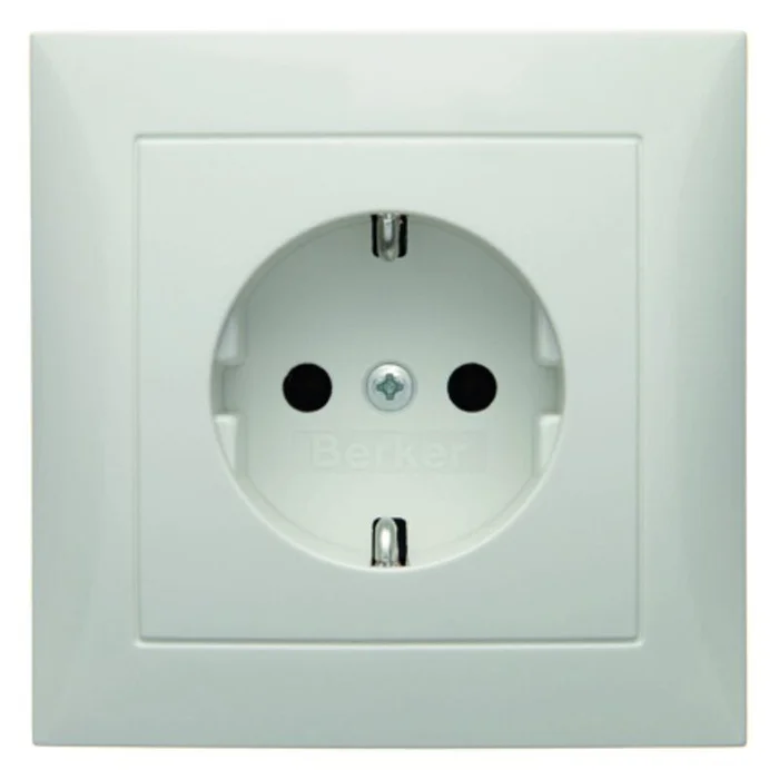 Steckdose SCHUKO S.1 m.voller Abdeckplatte polarweiß glänzend