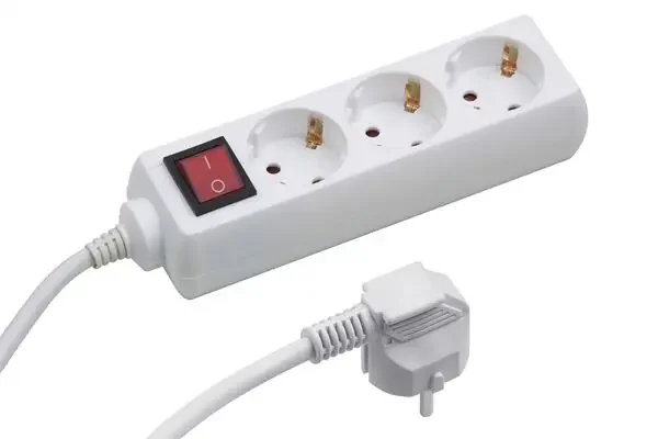 Steckdosenleiste, Schalter, 1,40 m, 3-fach (weiß)