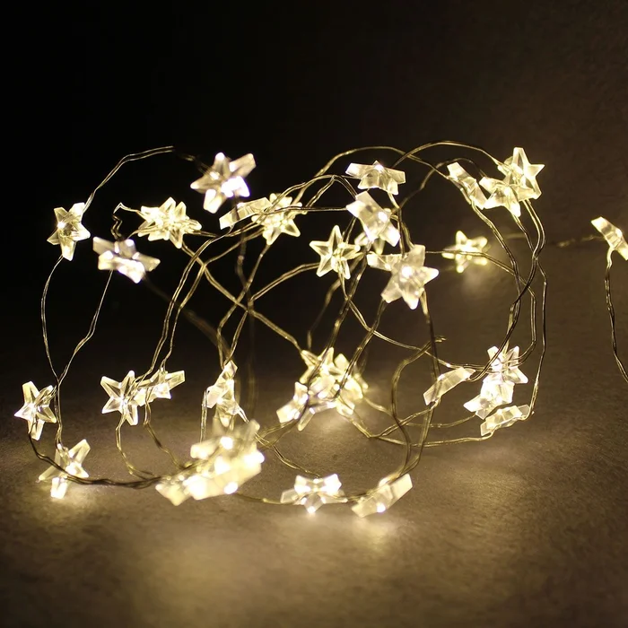 Sternförmige Lichterkette, 40 LEDs, 2 m, WW