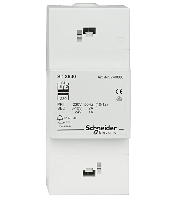 Steuertrafo 230/24V AC, 1A, Anschluß von 4 Zimmern möglich