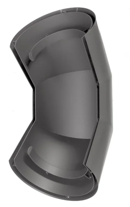 Strahlenschutz Bogen 90° gussgrau hell für Rauchrohbögen 150 mm zur