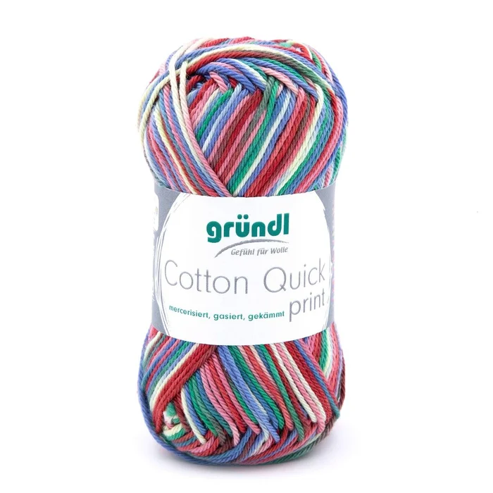 Strickgarn Cotton Quick Print (rot-blau-gelb multicolor)