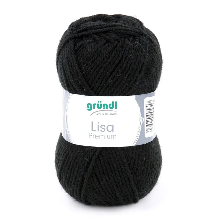 Strickgarn Lisa Premium uni (schwarz)