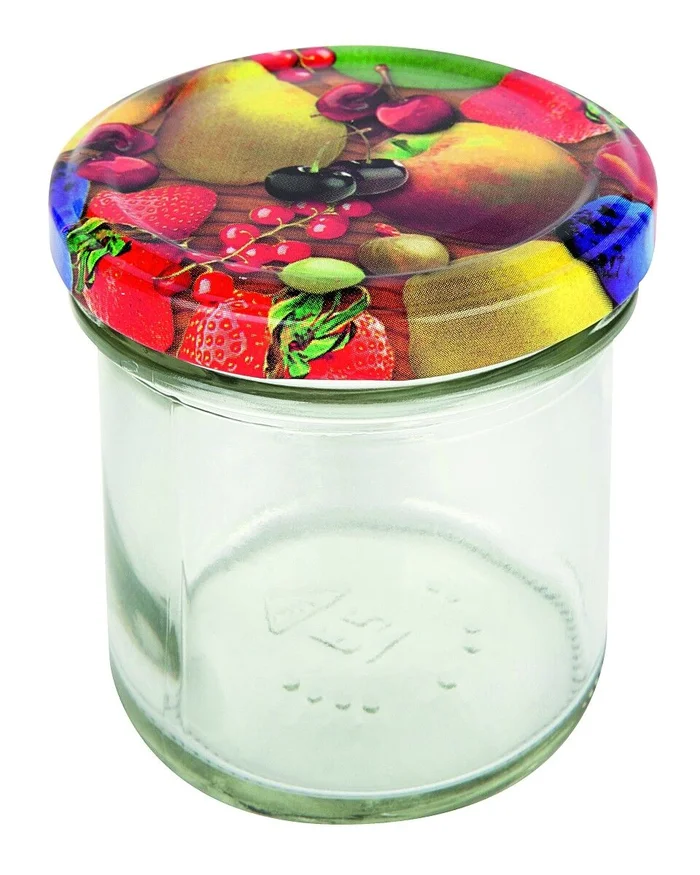 Sturzglas 167 ml, Ø 66 mm, Deckel Obstdekor