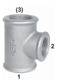 T-Stück reduziert Nr. 130, IG 1″ x 1/2″ x 1″, verzinkt