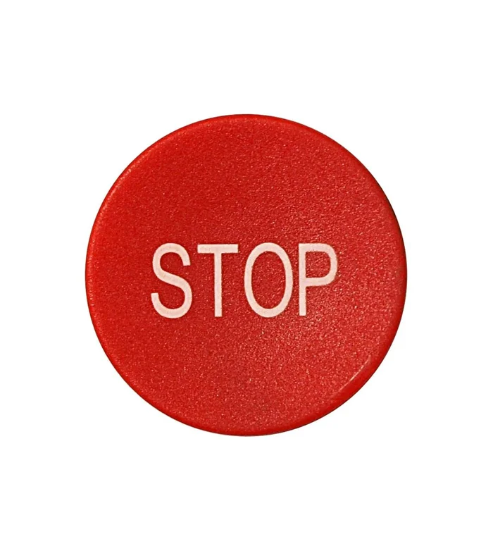 Tastenplatte flach rot „Stop“
