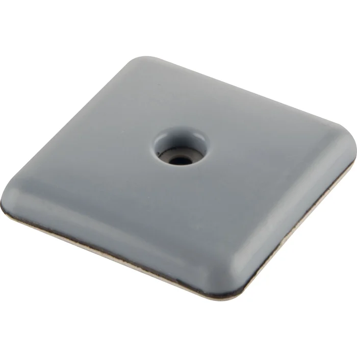 Teflongleiter mit Schraube quadratisch, 24×24 mm, Höhe 8 mm, graublau