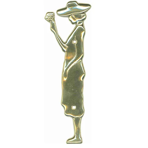 Toilette Türschild-Symbol, Messing, „Frau“, 220 mm lang