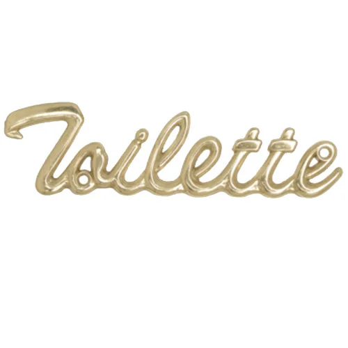 Toilette Türschild-Symbol, Messing, „Toilette“, 130 x 35 mm