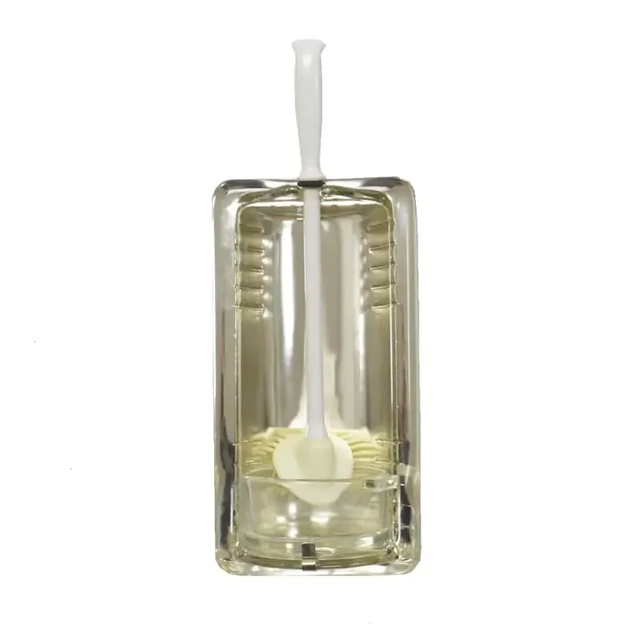 Toilettenbürstenhalter Ecas E2417 Aurora Retro Glas silber Silikonbürste 16×31 cm