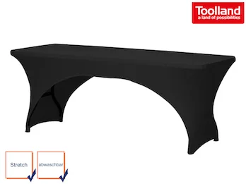 Toolland Hochwertige, pflegeleichte Tischhusse für rechteckigen Tisch schwarz