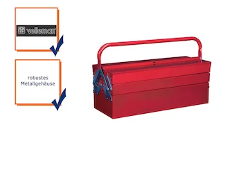 Toolland Werkzeugkoffer Werkzeugkiste Werkzeugkasten Metall 5 Fächer 53 x 20 x 20cm