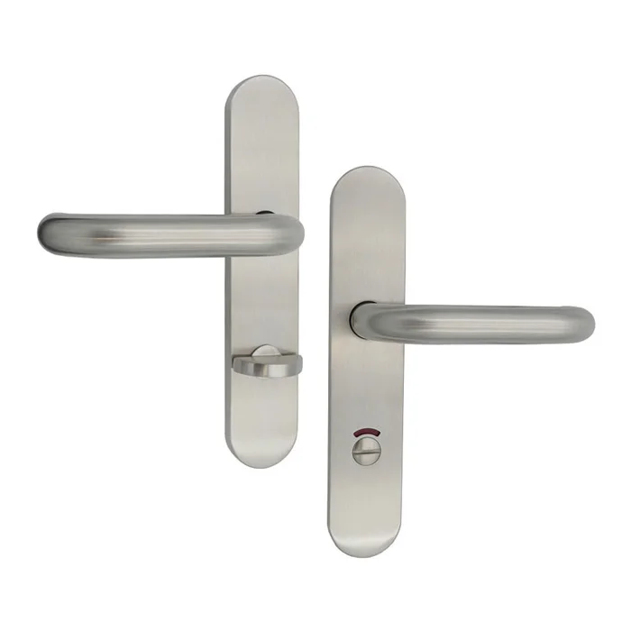 Türdrückerlangschildgarnitur, WC-Ausführung, U-Form Drücker