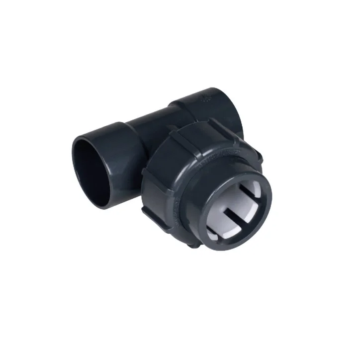 Übergangs T-Stück FlexFit PVC grau Klemm x Klebemuffe