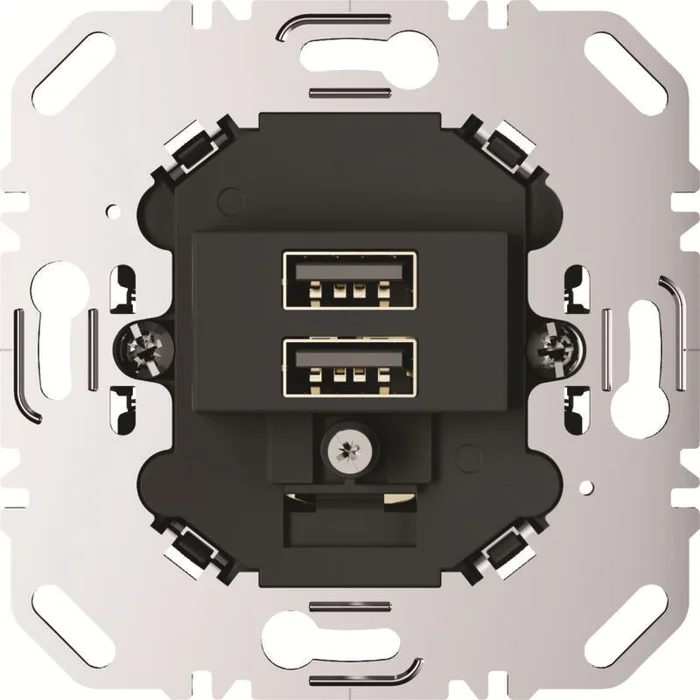 USB-Ladesteckdose 230 V, 2fach mit Tragring eckig anthrazit matt