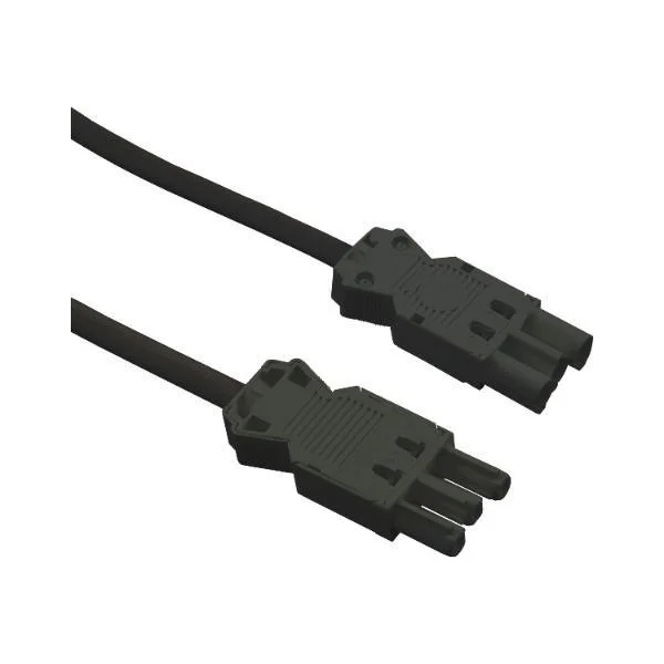 Verbindungsleitung mit Stecker und Gerätekupplung GST18, 300 mm, schwarz